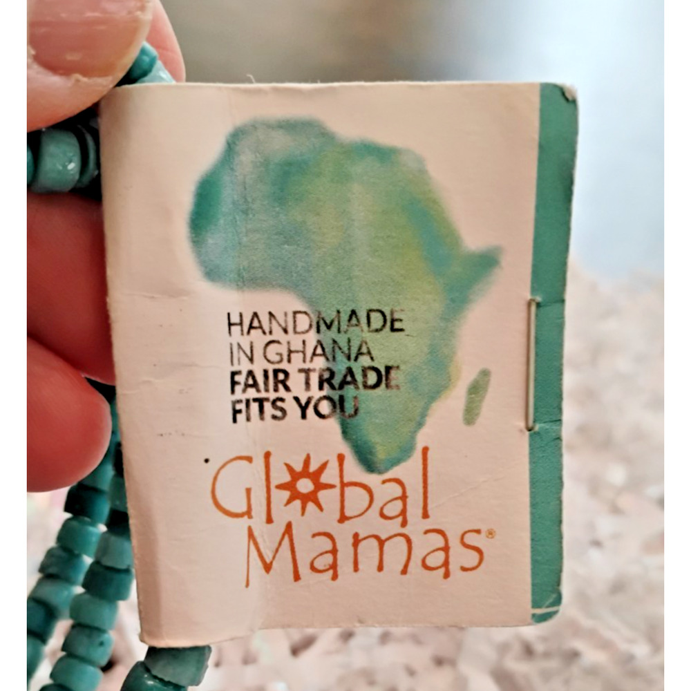 NWT Global Mamas Fair Trade Stretch Bracelet Recycled Glass Ghana Boho - Picture 5 of 7